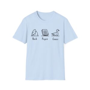 Rock Paper Goose Unisex Soft-Style T-Shirt (Black Logo - Multiple Colour Options Available)
